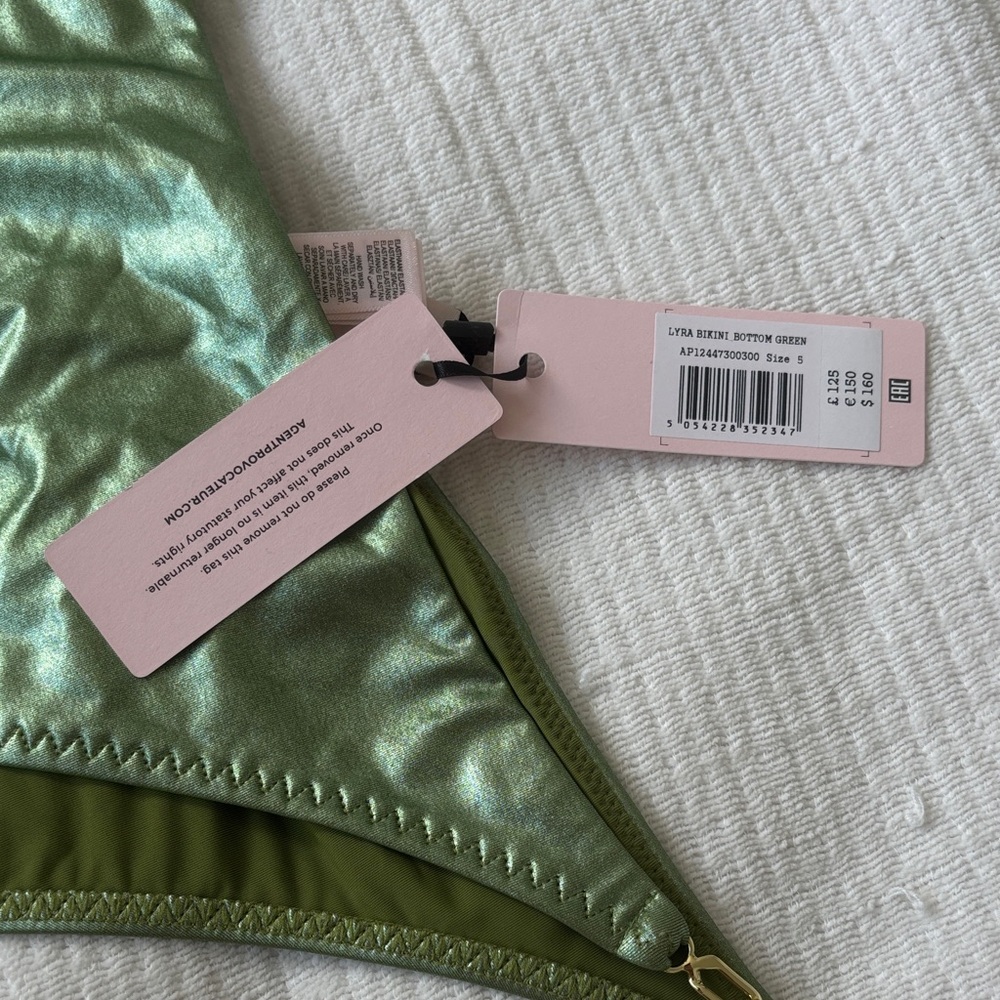 NWT Agent Provocateur Metallic Green Bikini Bottom - Picture 2 of 5